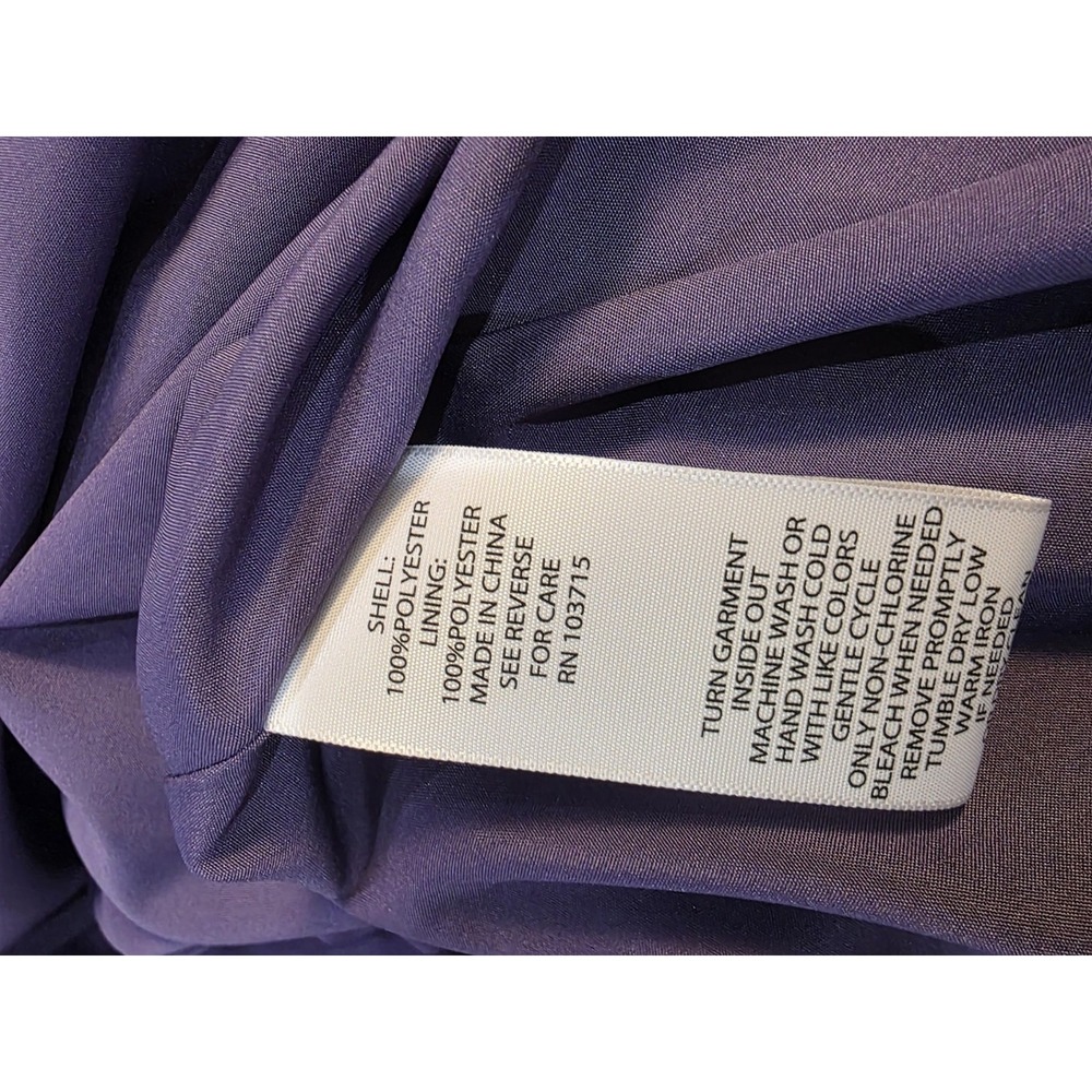 Nicole Miller Purple Layered Halter Sleeveless Criss Cross Maxi Glitter Side Zip - Picture 9 of 9